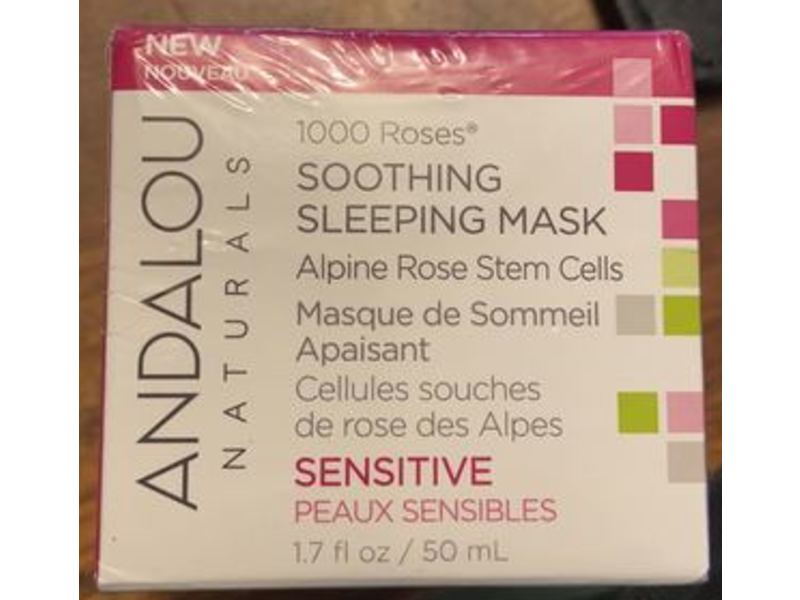 Andalou Naturals Soothing Sleeping Mask, 1000 Roses, Sensitive, 1.7 fl oz/50 mL