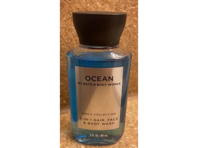 Bath & Body Works Men's 3 In 1 Hair + Face & Body Wash, Ocean, 3 fl oz/88 mL