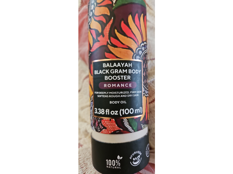 Iyura Balaayah Blackgram Body Booster Body Oil, Romance, 3.38 fl oz/100 mL