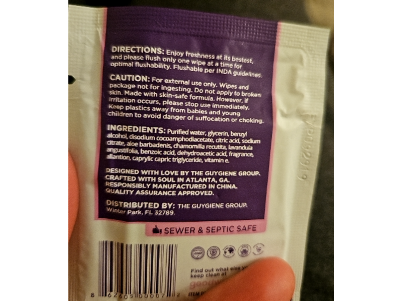 Goodwipes Less S.O.S. Down There Wipes, Lavender, 16 Count