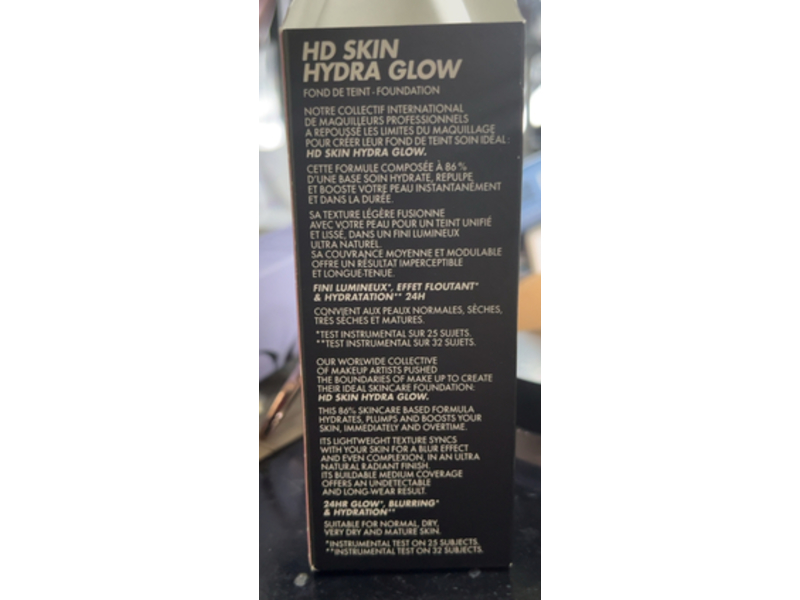 Make Up Forever HD Skin Hydra Glow Foundation, 1R12 Cool Ivory, 1.01 fl oz/30 mL