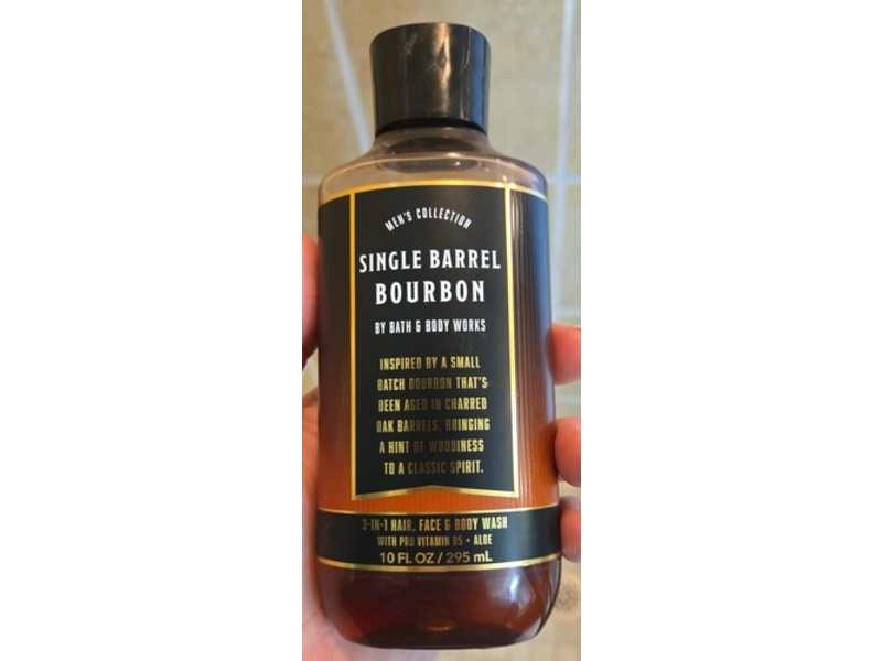 Bath & Body Works Single Barrel Bourbon, 3-In-1 Hair, Face & Body Wash, Pro Vitamin B5 & Aloe, 10 fl oz/295 mL