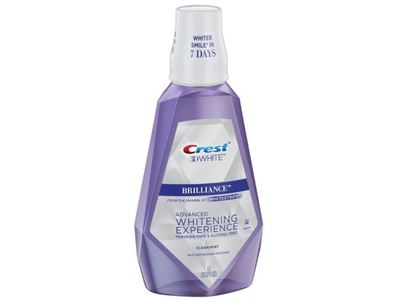 Crest 3D White Brilliance Whitening Experience Mouthwash, Clean Mint, 33.8 fl oz