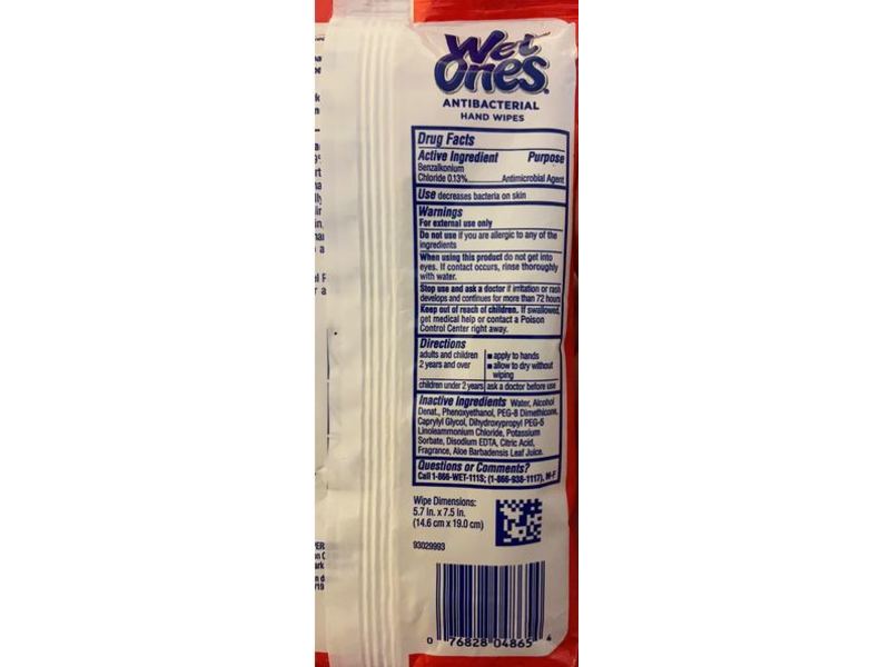 Wet Ones Antibacterial Hand Wipes, Fresh Scent, 20 Wipes