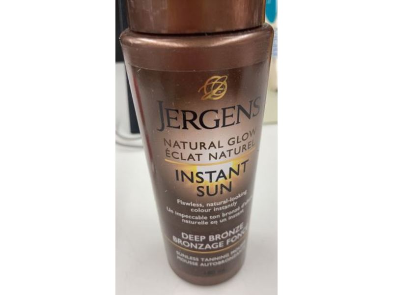 Jergens Natural Glow Instant Sun Sunless Tanning Mousse, Deep Bronze, 180 mL