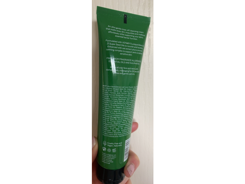 Votary Super Sensitive Cleansing Cream, Chia & Oat Extracts, 3.4 fl oz/100 mL