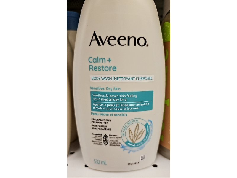Aveeno Calm + Restore Body Wash, Oat + Aloe, 532 mL