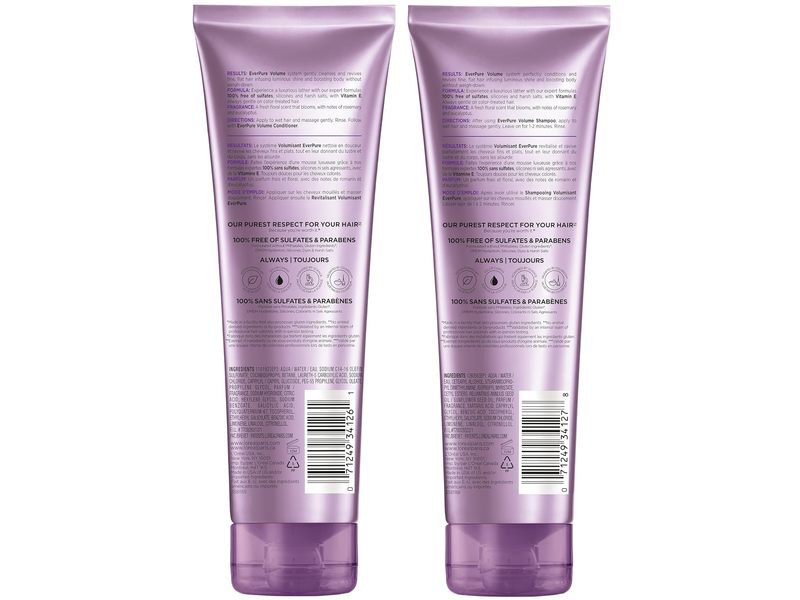 L'Oreal Paris Ever Pure Volume Shampoo And Conditioner Set, Lotus, Sulfate-Free, 8.5 fl oz/250 mL
