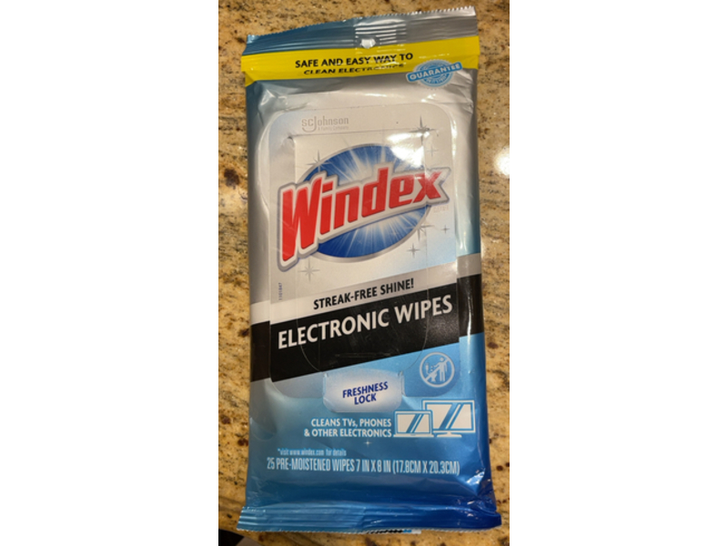 Windex Pre - Moistened Electronic Wipes, 25 Count