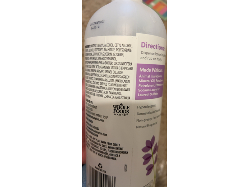 365 Whole Foods Market Maximum Moisture Lotion, Lavender, 32 fl oz/946 mL