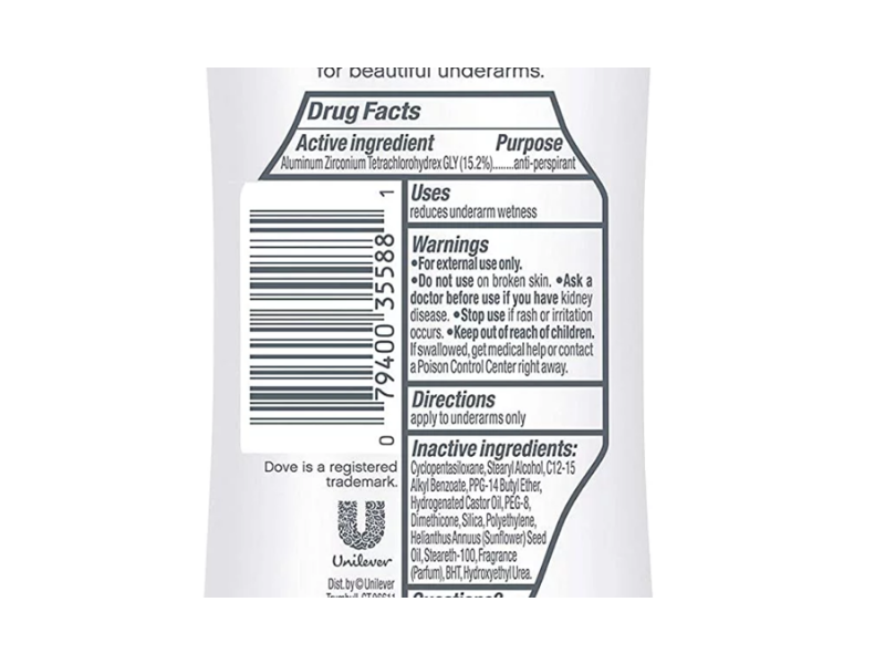 Dove Advanced Care Nutrium Moisture Antiperspirant, Sensitive, 2.6 oz/74 g