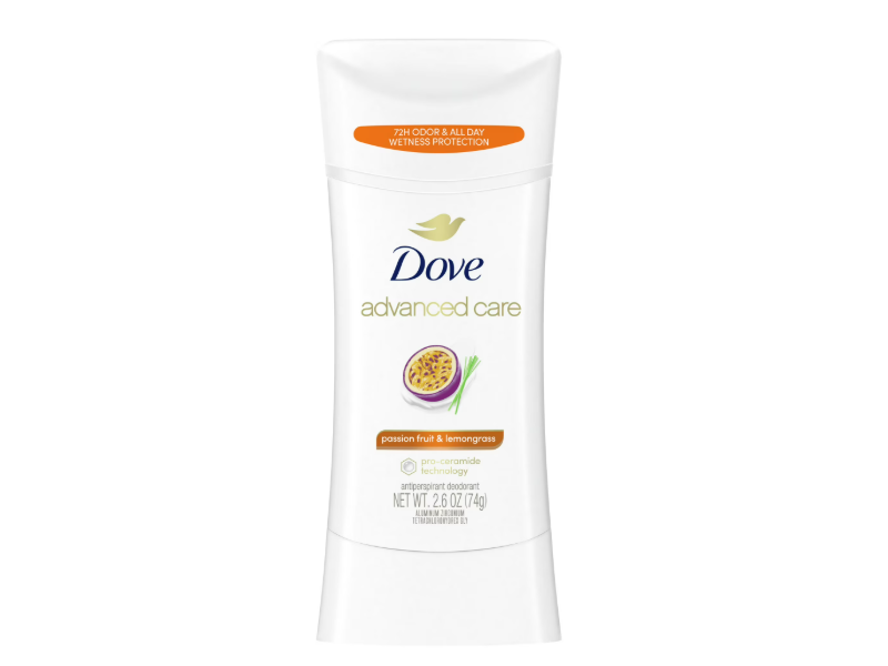Dove Advanced Care 72H Antiperspirant Deodorant, Passion Fruit & Lemongrass, 2.6 oz/74 g
