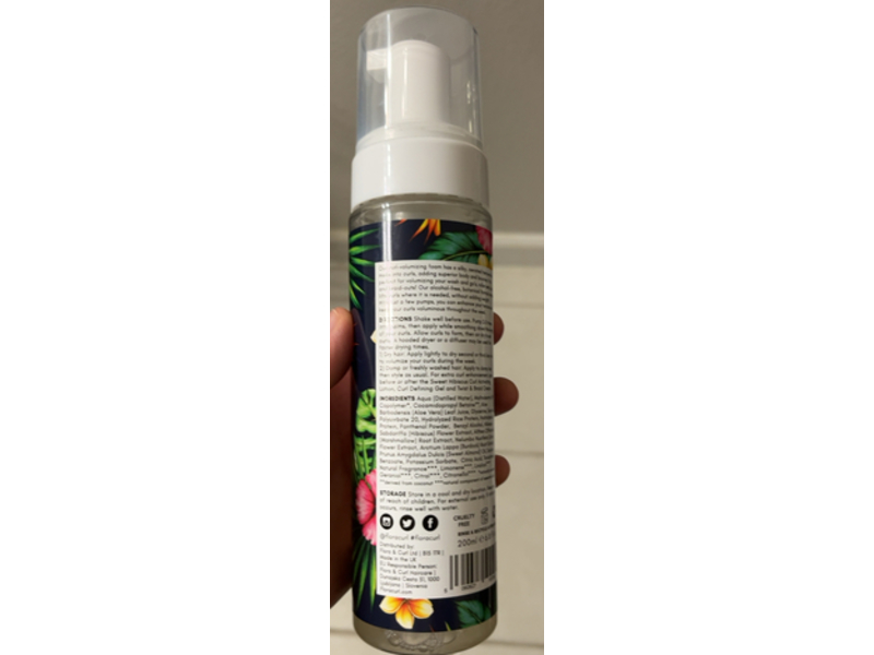 Flora & Curl Volumizing Foam, Sweet Hibiscus, 6.8 fl oz/200 mL