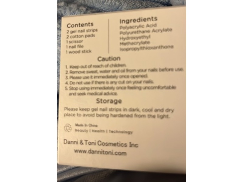 Danni & Toni Semi Cured Classic French Tip Gel Nail Strips, Crystal Frost, 28 Count