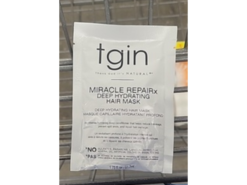 Tgin Miracle Repairx Deep Hydrating Hair Mask, 1.75 fl oz/51.7 mL