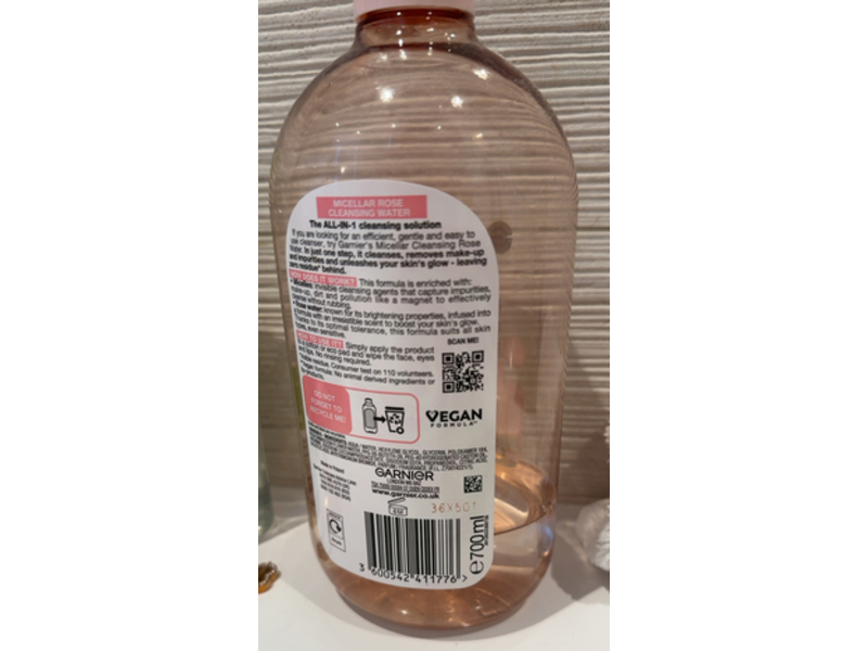 Garnier All-In-1 Micellar Cleansing Water, Rose, 700 mL
