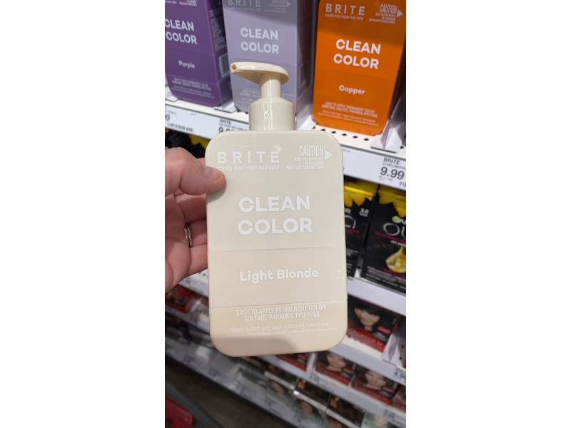 BRITE Clean Permanent Hair Color Kit, Light Blonde, 3.03 fl oz/60 mL