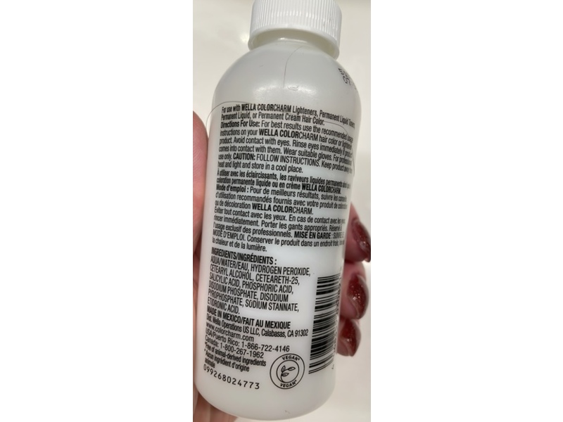 Wella Colorcharm Cream Developer, 20 Volume, 3.7 fl oz/109.5 mL