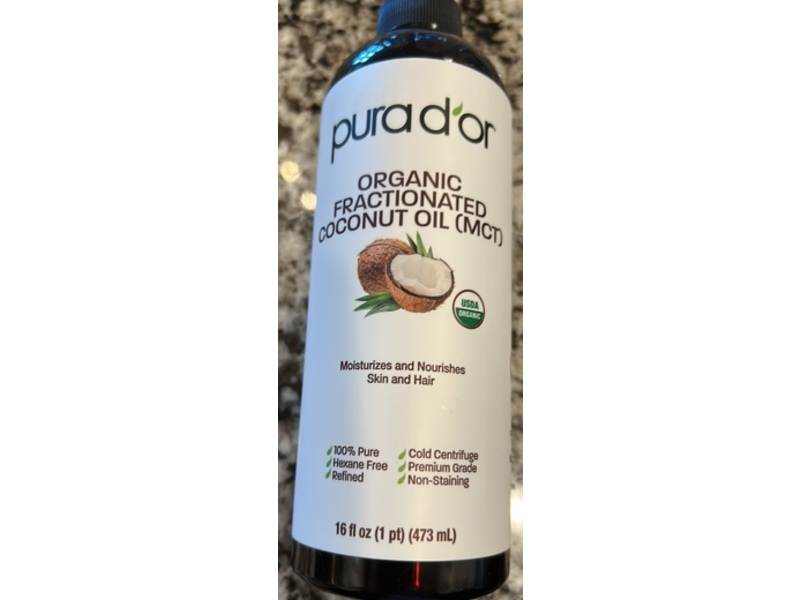 Pura d'or Organic Fractionated Coconut Oil, 16 fl oz/473 mL