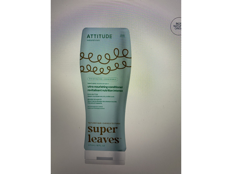 Attitude Super Leaves Ultra-Nourishing Conditioner, Shea Butter, 16 fl oz/473 mL