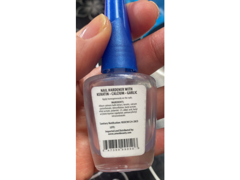 Amen Beauty Steel Nails Hardener, Keratin + Calcium + Garlic, 0.4 fl oz/12 mL