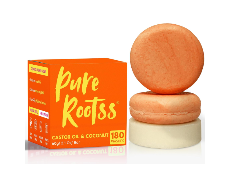 Pure Roots Shampoo & Conditioner Bar, Castor Oil & Coconut, 2.1 oz/60 g
