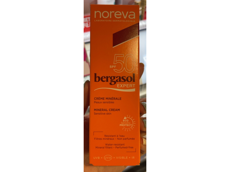 Noreva Bergasol Expert Mineral Cream, SPF 50, 1.4 fl oz/40 mL