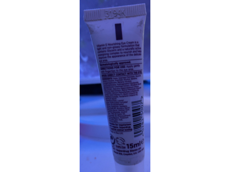 Superdrug Vitamin E Nourishing Eye Cream, 15 mL