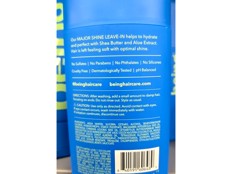 Being Major Shine Hydrating Leave-In Conditioner, 7.6 fl oz/227 mL