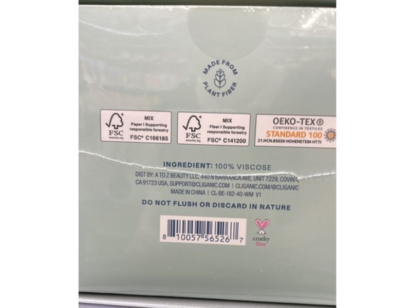 Cliganic Clean face Towels, Extra Large, Fragrance Free, 40 Count