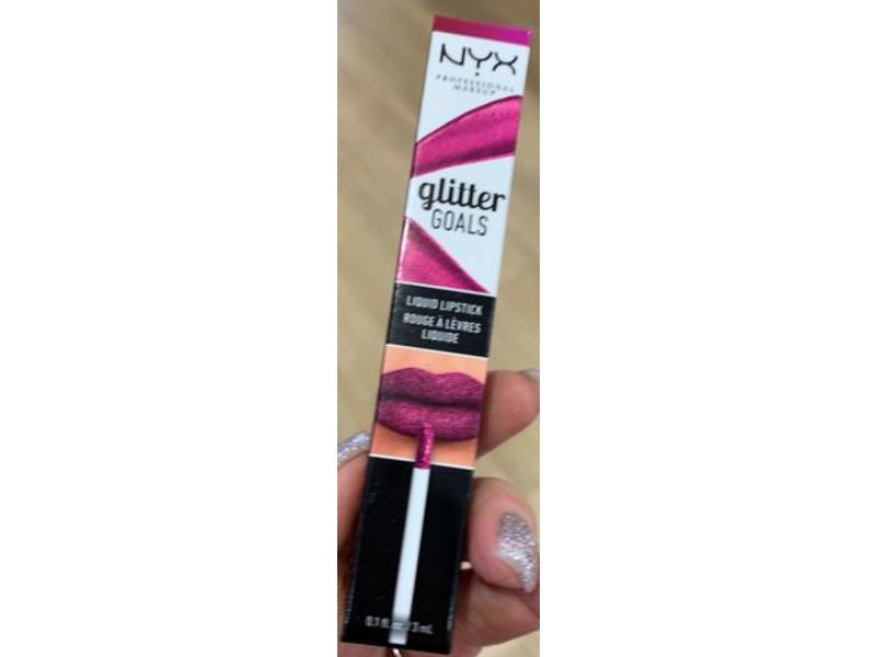 NYX Professional Makeup Glitter Goals Liquid Lipstick, Bloodstone, 0.1 oz