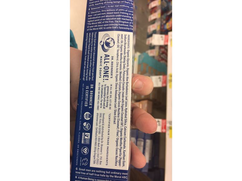Dr. Bronner's Magic Soaps Toothpaste Peppermint, 5 oz (140 g)