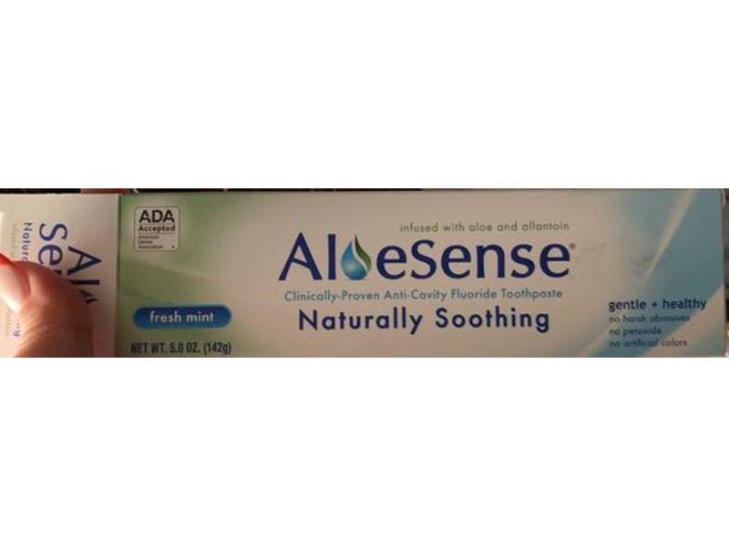 AloeSense Naturally Soothing Fluoride Toothpaste, Fresh Mint, 5 oz/142 g