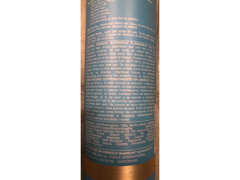 Ogx Shine & Revitalize + Argan Oil Of Morocco Multi-Benefit Hairspray, Extra Strength, 8 oz/227 g