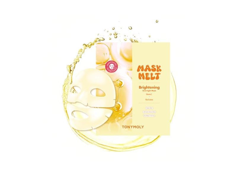 TonyMoly Mask Melt Brightening Overnight Face Mask, Vitamin C & Rice Essence, 1 Sheet