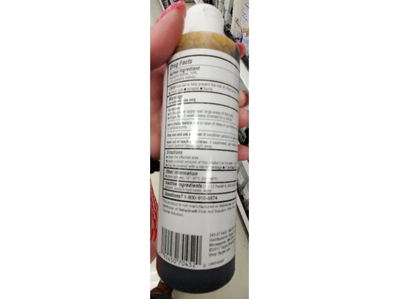 Up & Up Povidone Iodine First Aid Antiseptic, 10% Topical Solution, 8 fl oz/236.5 mL