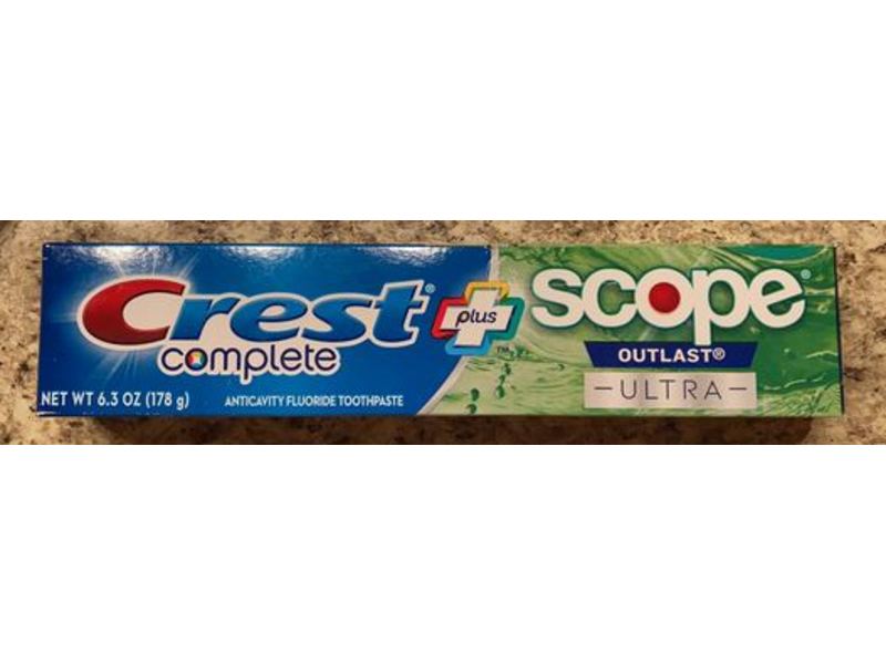 Crest Plus Anticavity Fluoride Toothpaste, 6.3 oz/178 g
