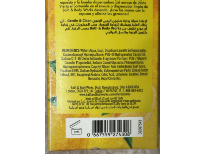 Bath & Body Works Gentle & Clean Foaming Hand Soap, Kitchen Lemon, 32 fl oz/946mL