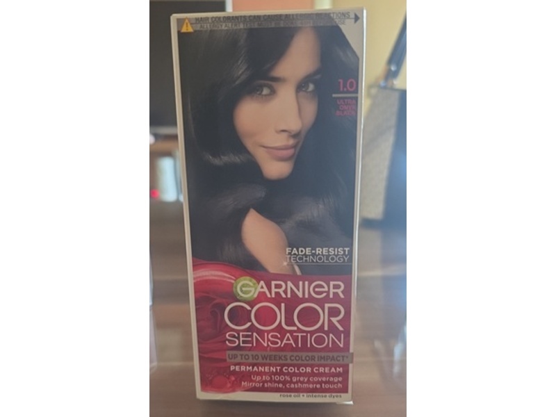 Garnier Color Sensation Permanent Color Cream, 1.0 Ultra Onyx Black