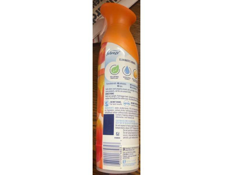 Febreze Air Freshener Spray, Peach, 8.8 oz/250 g