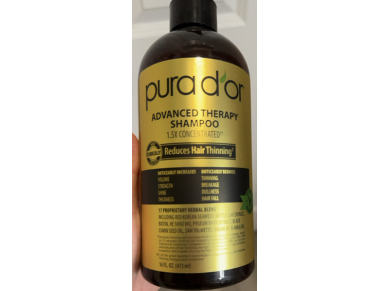 Pura D'or Advanced Therapy Shampoo, 16 fl oz/473 mL