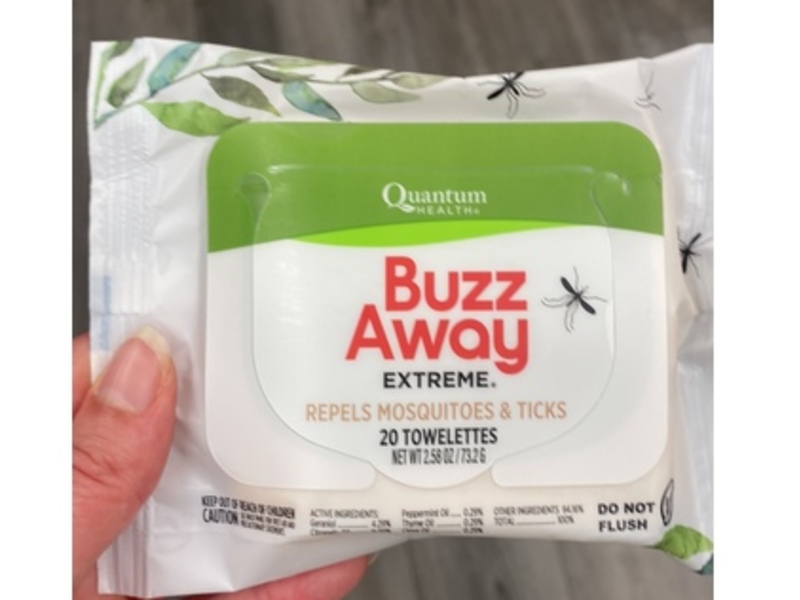 Quantum Buzz Away Extreme Towelettes, 2.58 oz/73.2 g, 20 Count
