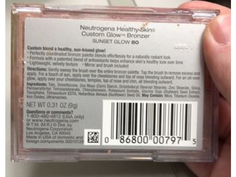Neutrogena Healthy Skin Custom Glow Bronzer, Sunset Glow 80, 0.31 oz/9 g