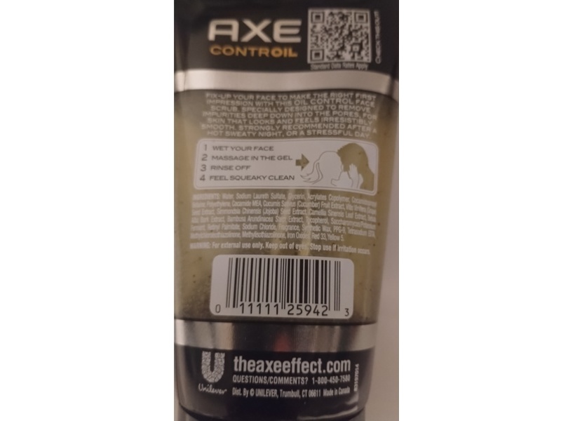 Axe Controil Oily Skin Face Scrub, 5 fl oz/147 mL