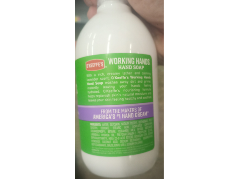 O'Keeffe's Hand Soap, Lavender Oil, 12 fl oz/354 mL