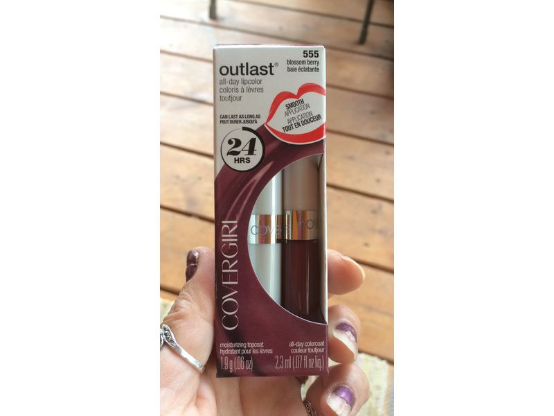 CoverGirl Outlast All-Day Moisturizing Lip Color, Blossom Berry, 0.06 Ounce