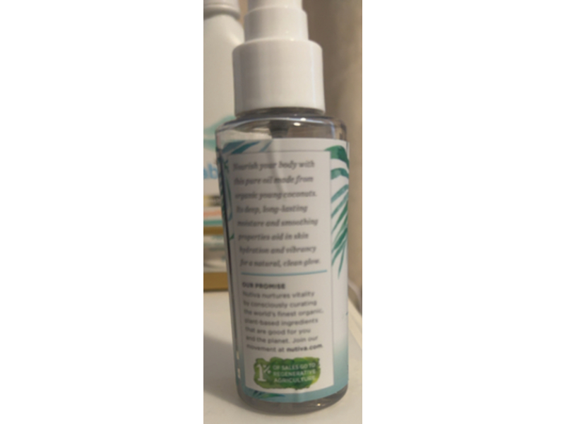 Nutiva Organic Coconut Body Oil, Unscented, 3.4 fl oz/100 mL