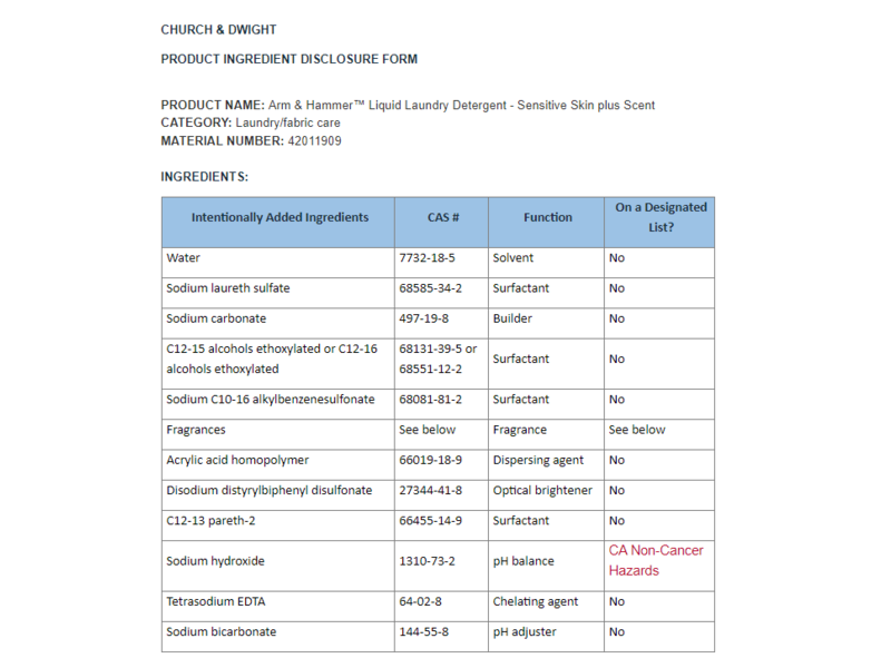 Arm & Hammer Sensitive Skin Plus Fresh Scent Liquid Laundry Detergent, 160.5 fl oz/4.74 L/107 loads