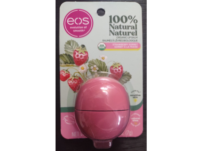 Eos Organic Lip Balm, Strawberry Sorbet, 0.25 oz/7 g