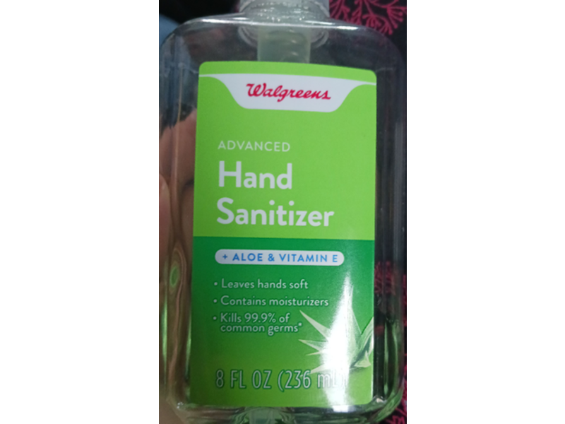 Walgreens Hand Sanitizer, Aloe & Vitamin E, 8 fl oz/236 mL